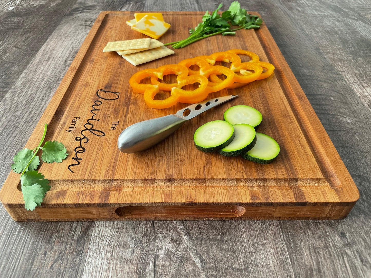 Personalized Cutting Board, Wedding Gift, Custom Bamboo Charcuterie Board, Bridal Shower Gift, Engraved Engagement Present,Realtor Closing Gift