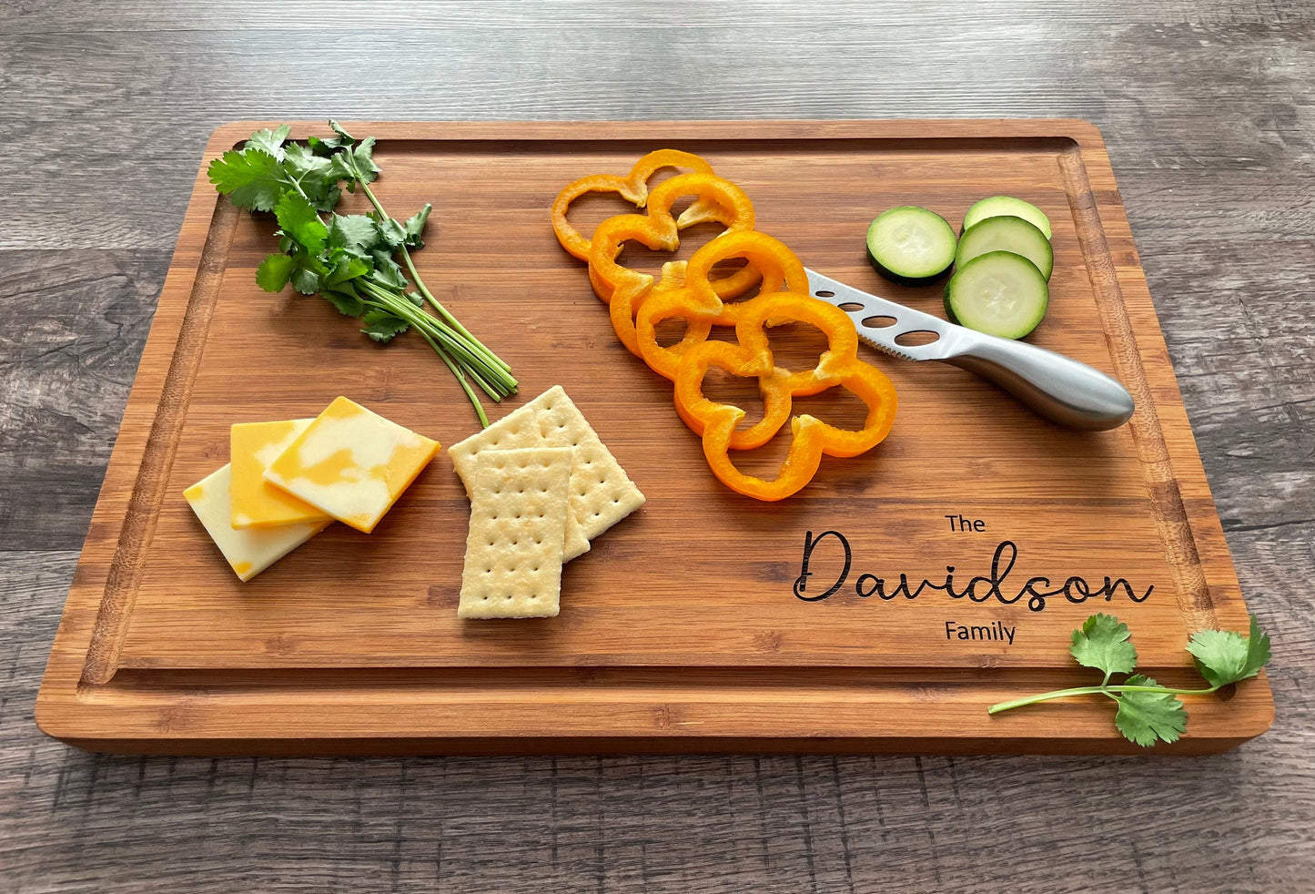 Personalized Cutting Board, Wedding Gift, Custom Bamboo Charcuterie Board, Bridal Shower Gift, Engraved Engagement Present,Realtor Closing Gift