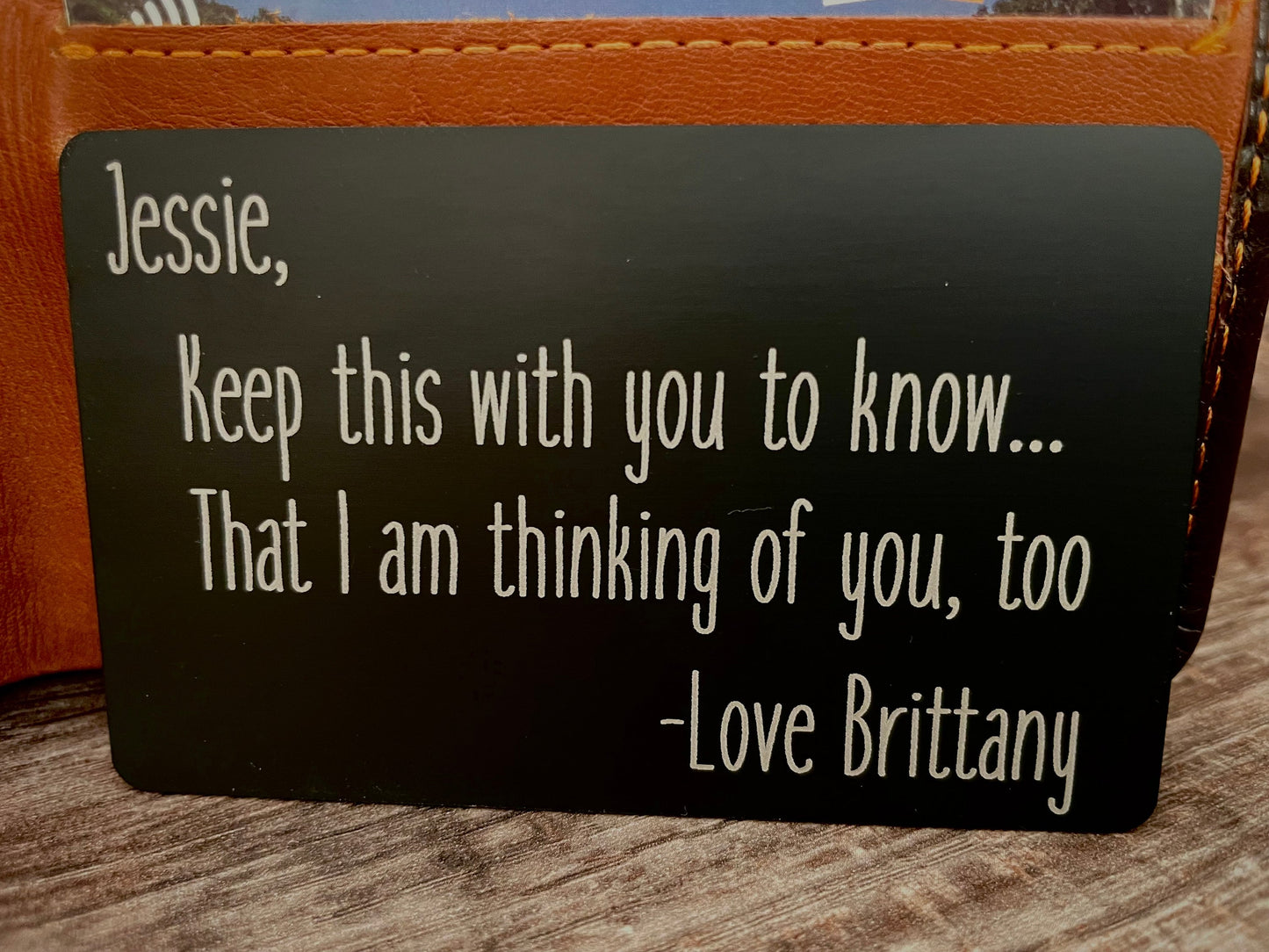 Personalized Metal Wallet Insert Card with any Text/Quote, Laser Engraved Metal Card, Personalized Message Card, Wallet Insert, Custom Gift